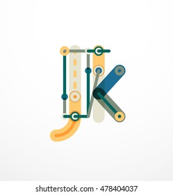 Logo de la letra de diseño de línea abstracta creado con segmentos de línea coloridos