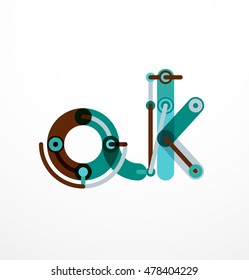 Abstract line design letter logo created with colorful line segments