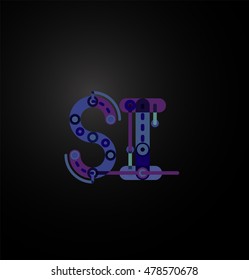 Logo für abstrakte Linien mit farbigen Liniensegmenten