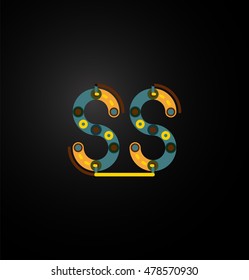 Abstract line design letter logo created with colorful line segments