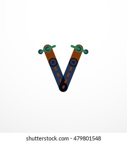 Abstract line design letter logo created with colorful line segments