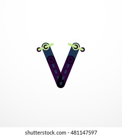 Abstract line design letter logo created with colorful line segments