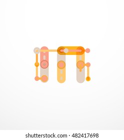 Abstract line design letter logo created with colorful line segments