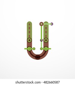 Abstract line design letter logo created with colorful line segments