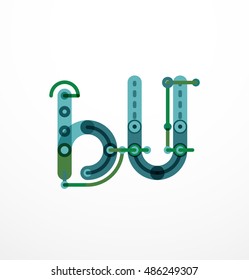 Abstract line design letter logo created with colorful line segments
