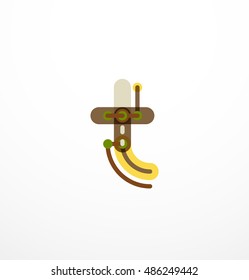 Abstract line design letter logo created with colorful line segments