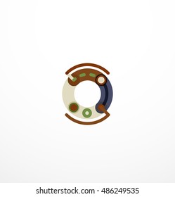 Logo de la letra de diseño de línea abstracta creado con segmentos de línea coloridos