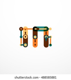 Abstract line design letter logo created with colorful line segments