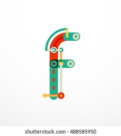 Abstract line design letter logo created with colorful line segments