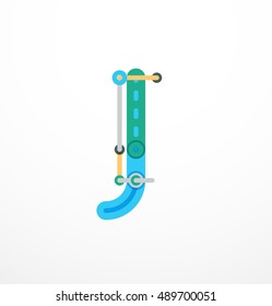 Abstract line design letter logo created with colorful line segments
