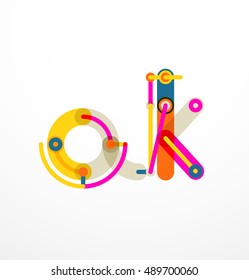 Abstract line design letter logo created with colorful line segments