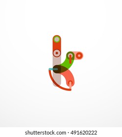 Abstract line design letter logo created with colorful line segments
