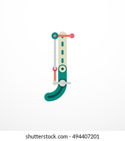 Abstract line design letter logo created with colorful line segments