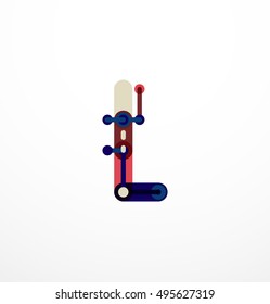 Abstract line design letter logo created with colorful line segments