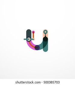 Abstract line design letter logo created with colorful line segments