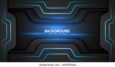 Abstract line direction on hexagon mesh design modern luxury futuristic background vector illustration.
