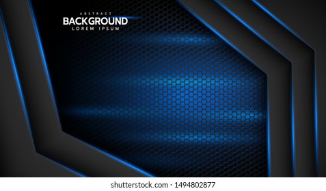 Abstract line direction on hexagon mesh design modern luxury futuristic background vector illustration.