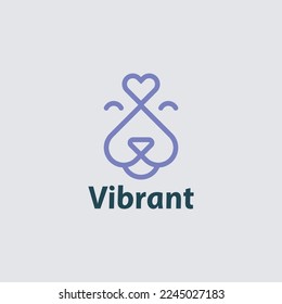 Abstract line Dog simple vector logo, modern DOG template design