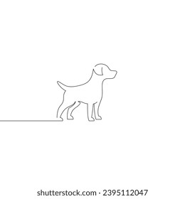 Abstract line Dog simple vector logo, modern DOG template design	