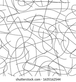 Abstract line doodle black vector illustrator Seamless pattern background design wallpaper.