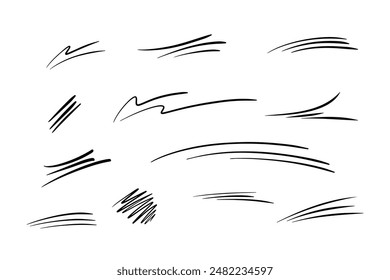 Abstract line doodle drawn quickly by hand on a white background