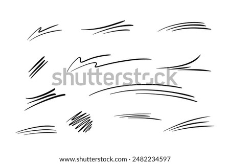 Abstract line doodle drawn quickly by hand on a white background