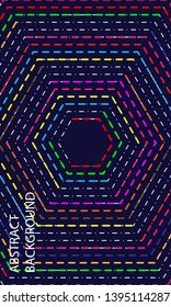Abstract line dot hexagonal simple on dark blue background. Applicable for design covers, annual reports, posters and business cards - Vector