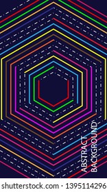 Abstract line dot hexagonal simple on dark blue background. Applicable for design covers, annual reports, posters and business cards - Vector