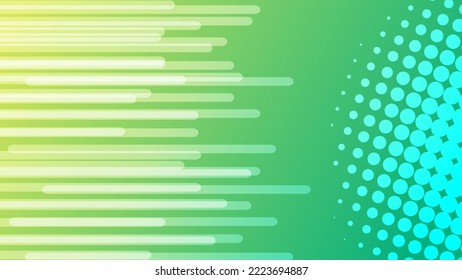 línea abstracta y punto sobre fondo de iluminación verde para un elemento de diseño gráfico moderno
