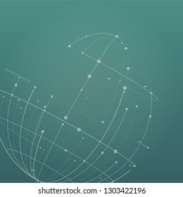 Abstract Line and dots Globe Design, Vector illustration isolated on modern background.
