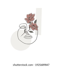 dibujo de líneas abstractas con flor