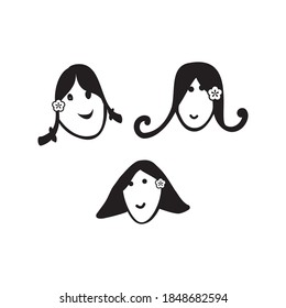 Abstract line drawing of human face. Modern line art man and woman portrait, minimalist contour. Vector Abstract minimal face line art for t-shirt, slogan design print graphics style. Vector
