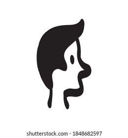 Abstract line drawing of human face. Modern line art man and woman portrait, minimalist contour. Vector Abstract minimal face line art for t-shirt, slogan design print graphics style. Vector
