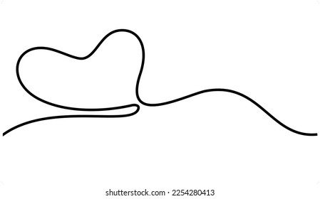 An abstract line drawing on an isolated white background