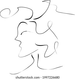 Abstract line drawing of people