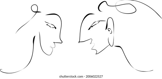 Abstract line drawing of people