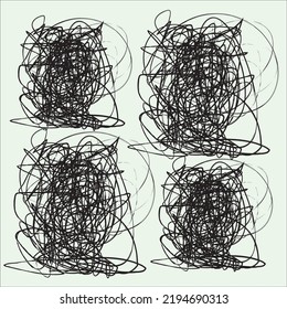 Abstract line drawings like complicated threads. Illustration art. Pattern. Background