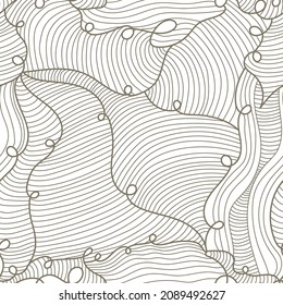 abstract line drawn shape black and white seamless pattern