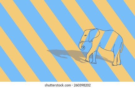 abstract line elephant illustration