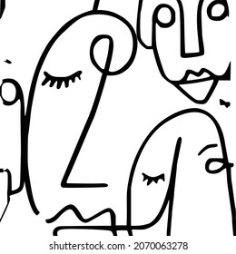 Abstract line face design background