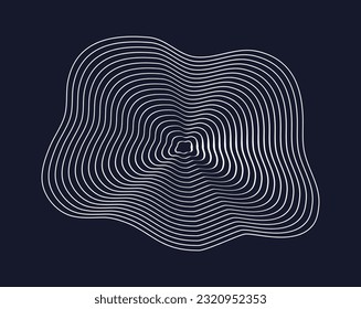 Abstract line figures form concept. Creativity and art. Organic white pattern, liquid. Poster or banner. Template, layout and mock up. Isometric vector collection isolated on blue background