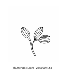 abstract line floral design Illustration