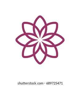 Abstract Line Flower Logo Design