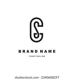 Abstract line font CS for logo symbol template.