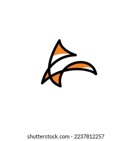 Resumen de la Ilustración del vector Fox de la línea Fox. Diseño del logotipo de Fox