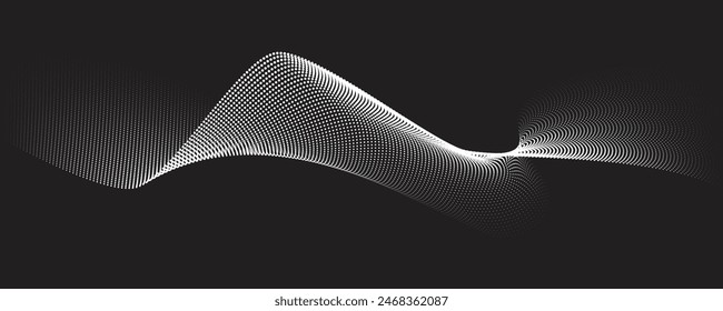 Abstractas línea de fondo de estilo futurista. Patrón de onda de flujo de semitonos de curva 3D. Concepto de Vector de Tecnología.