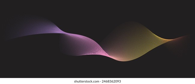 Abstract Line futuristic style background. Flowing wave pattern 3D curve halftone. Technology vector concept.