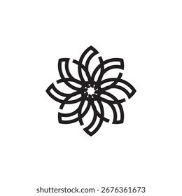 Diseño geométrico del elemento de flor de la línea Abstractas