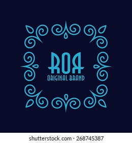 Abstract line geometric frame. 
Hipster style for logo, labels and badges. 
Monogram and emblem elements.