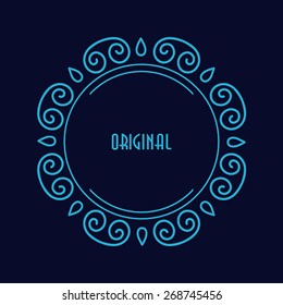 Abstract line geometric frame. 
Hipster style for logo, labels and badges. 
Monogram and emblem elements.